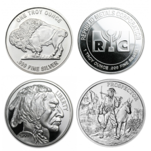 1 oz Various Silver Rounds