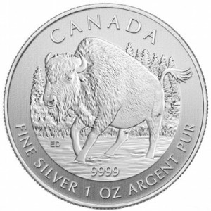 1 oz Silver Wildlife Series Wood Bison Coin 2013